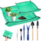 Plant Repotting Mat for Garden, 2 Pcs Waterproof Potting Mat Foldable Indoor Plant Mat Portable Square Gardening Mat Potting Tray with 6 Pcs Mini ...