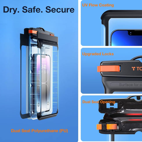 TORRAS IceCube IPX8 Waterproof Phone Pouch, Underwater Screen Touchable, Waterproof Phone Case for Snorkeling, Adjustable Lanyard, Vacation Essent...
