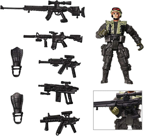 HAPTIME Military Action Figure Play Set for Kids - Army Men Soldiers Toys for Boys and Girls Ages 3-9 (SWAT Team Edition)...