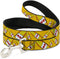Dog Leash - 40 Oz. Beer Bottles Yellow - Narrow 0.5"...