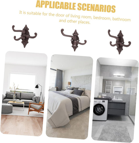 Movable Wall Hook Coat Hangers Swing Arm Hooks Metal Clothes Hanger Wall Mounted Clothing Rack Utility Wall Hanging Hook Cast Iron Hooks Coat Hook...