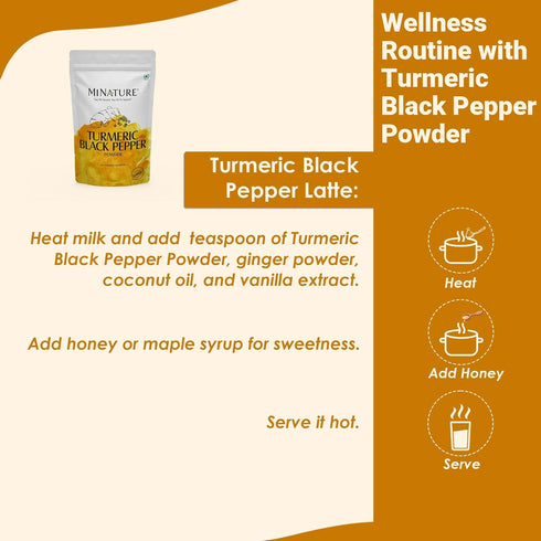 Mi Nature Turmeric Root Powder with Black Pepper, 227g (8oz)| Pure Curcuma Longa & Piper Nigrum| Traditional Superfood for Cooking and Natural Wel...