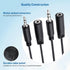 Cable Matters Combo-Pack 2.5mm and 3.5mm Headphone Adapter Kit (2.5mm to 3.5mm Adapter and 3.5mm to 2.5mm Adapter) in Black - 4 Inches......