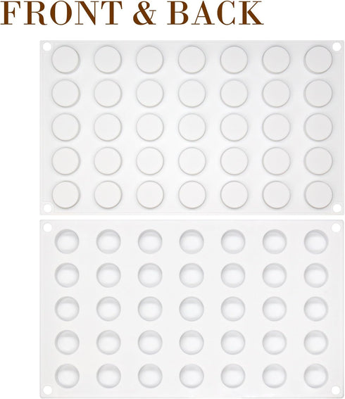 FUNSHOWCASE Mini Round Disc Silicone Mold Tray per Cavity 0.9x0.9x0.4inch 35 Cavities...