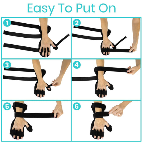 Vive Resting Hand Splint - Stroke Recovery Support Brace for Straightening Fingers - Right & Left Wrist Night Immobilizer - Patient Rehabilitation...