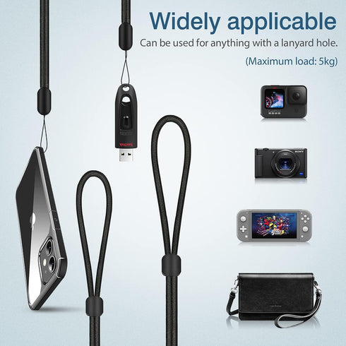 Hand Wrist Strap Lanyard, 6 Pack 9.5inch Adjustable Nylon Wristlet Straps Keychain String for Cell Phone Case Holder, AirPods Pro 2 2022, Camera, ...