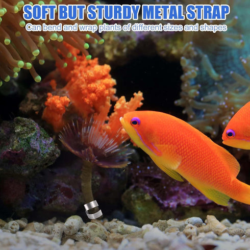 16pcs Aquarium Plant Weights Anchors, Bendable Cuttable Metal Aquarium Plant Over Weight Anchors Aquatic Plant Weights for Fish Tanks Ponds Live P...