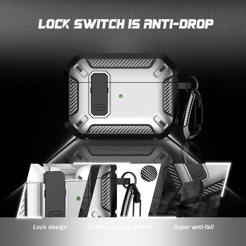 AirPods Pro 2nd Gen Case with Cleaning Kit, Military Hard Case Protective Armor with Lock, for AirPod Gen 2 Charging Case (2023/2022/2019, 2nd Gen...