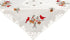 Embroidered Christmas Red Cardinals and Pine Cones on Ivory Table Topper, Small Tablecloth (33 Inch Square)...