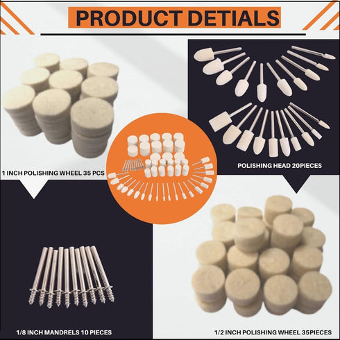 100PCS Polishing Buffing Wheel for Dremel Polishing Kit, Polishing Wheel for Dremel Tool Accessories, with 1/8" Shank for Dremel Buffing Wheels...