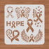 BENECREAT Ribbon Pattern Plastic Painting Stencils Templates, 12x12 inch Ribbons Wings Butterflies Heart Breast Cancer Prevention Theme Stencils f...