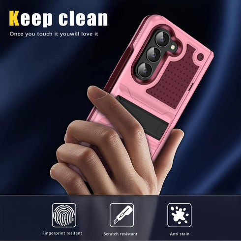 for Samsung Galaxy Z Fold 5 Case, Shockproof 2 in 1 Silicone Rubber with Hard PC Rugged Full Body Protection Phone Cover for Samsung Galaxy Z Fold...