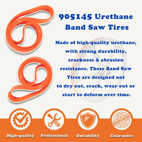 2 Pack Urethane Band Saw Tires, Replace for 905145 Band Saw Tires fit for 14" Delta 905145 Craftsman 3AD92501 Band Saw (14" x 1" x 1/8") for Jet G...