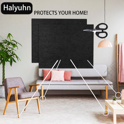 8 MM Thick Felt Furniture Pads (Non-Adhesive), 15’’ x 12’’Black Felt Pads for Furniture, Cuttable Felt Furniture Pads for Hardwood Floors, Thick F...