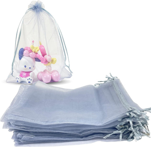 100PCS 6x9 Inches Organza Drawstring Pouches Jewelry Party Wedding Favor Gift Bags (6x9, Gray)...