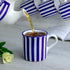 City to Cottage Handmade Dark Navy Blue Stripe Ceramic Extra Large 17.5oz/500ml | Hot Chocolate, Coffee, Tea Mug, Cup with Handle Unique Designer ...