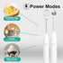Real Simple Milk Frother and Whisk Set | USB Rechargeable Milk Frother with Stainless Steel Attachments and 5 Coffee Stencils | Perfect Handheld M...
