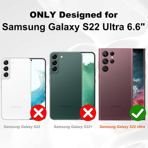 Fiyart Designed for Samsung Galaxy S22 Ultra Case,Compatible with MagSafe Love Heart Plating Camera Protection Clear Phone Case, Magnetic Glitter ...