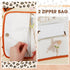Foldable Leopard Travel Jewelry Bag Organizer Jewelry Storage Roll for Earrings,Necklaces,Rings,Bracelets,Brooches...