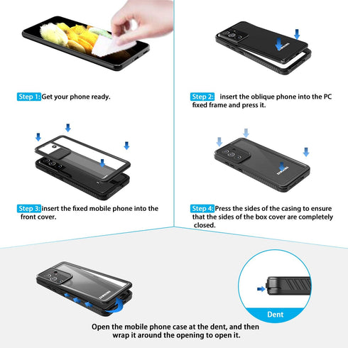 for Samsung Galaxy S21 Ultra 5G Case Waterproof IP68 Certified Dustproof Shockproof Snowproof Built-in Screen Protector for Galaxy S21 Ultra 6.8" ...
