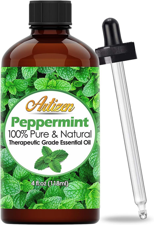 Artizen 4 Fl Oz Peppermint Essential Oil – Pure & Natural Peppermint Oil for Diffuser and Aromatherapy – Includes Dropper...