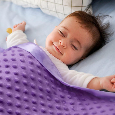 Pro Goleem Baby Soft Minky Dot Blanket with Silky Satin Backing Baby Gifts for Boys and Girls (Purple, 30’’ x 40’’)...