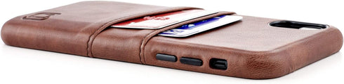 Dockem Wallet Case for iPhone XR: Built-in Metal Plate for Magnetic Mounting & 2 Credit Card Holders (6.1" Exec M2, Synthetic Leather, Brown)...
