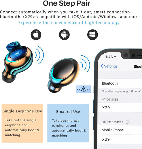 Ear Buds Wireless Earbuds, Bluetooth 5.3 Headphones In Ear, Bluetooth Earphones with Built-in Microphone, Wireless Ear Buds, Bluetooth Earbuds wit...
