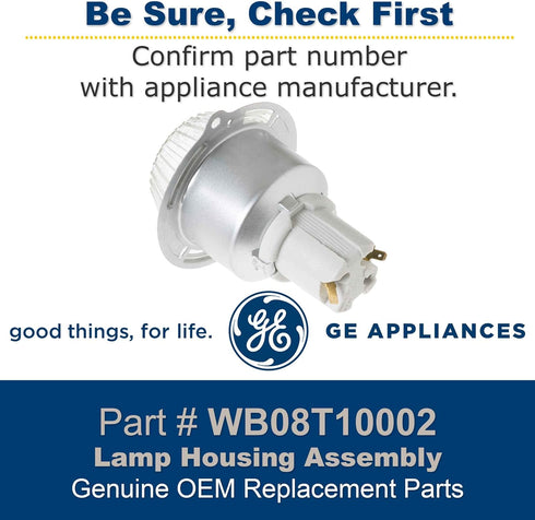 GE WB08T10002 Genuine OEM Lamp Housing Assembly for GE Ovens
