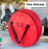 TQS Large Christmas Wreath Storage Bag - 30 Inch, Red, Cotton, Zipper Closure, Reinforced Handles, Double Zippers, Clear Card Slot, Ideal for Chri...