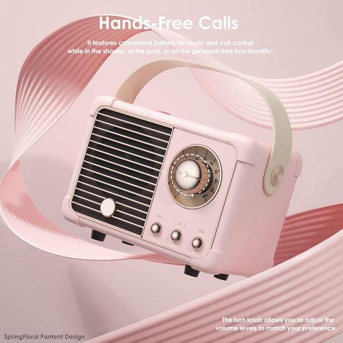 Retro Bluetooth Speaker, Wireless Vintage Small Speaker, Hands-Free Call,400mA Battery,TF Card,Aux Line, Portable Speaker for iOS Android Smartpho...