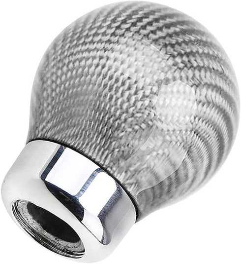 Sakali Durable Vehicle Carbon Fiber Ball Shift Shifter Knob with 3 Adaptors 8mm 10mm 12mm Inner Diameter Car Manual or Automatic Universal Gear Kn...