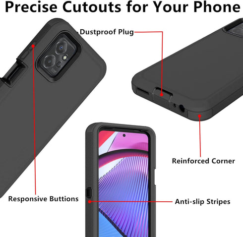 for Motorola Moto G Power 5G 2023 Case, Defender Case Heavy Duty Shockproof Dustproof 3 in 1 Rugged Protective Phone Cover for Moto G Power 5G 202...