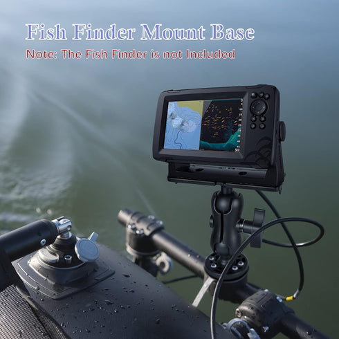 Fish Finder Mount Base, Universal 360° Rotation Ball-Mount Fish Finder Bracket, Nylon & Stainless Steel Electronic Fish Finder Holder for Marine B...