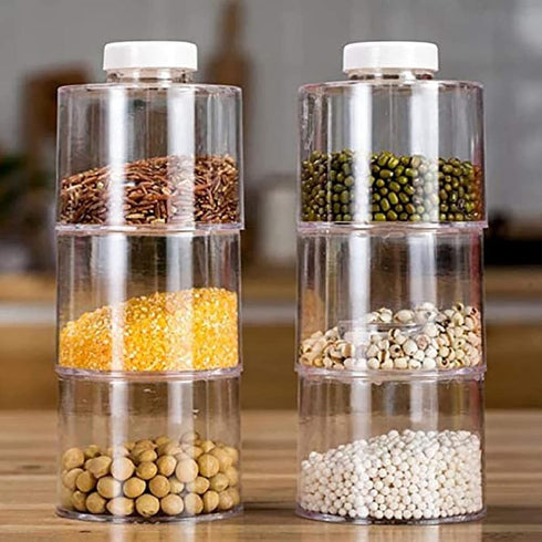 Atyhao Portable Spice Rack with Separate Covers, Transparent Spice Storage Box 6pcs Stackable Seasoning Pot for Kitchen...