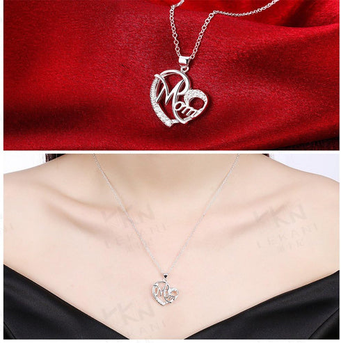 ShiQiao Spl Gifts for Mom Mother Necklace Pendant Sterling Silver for Women Love Heart Mom Birthday Gifts...