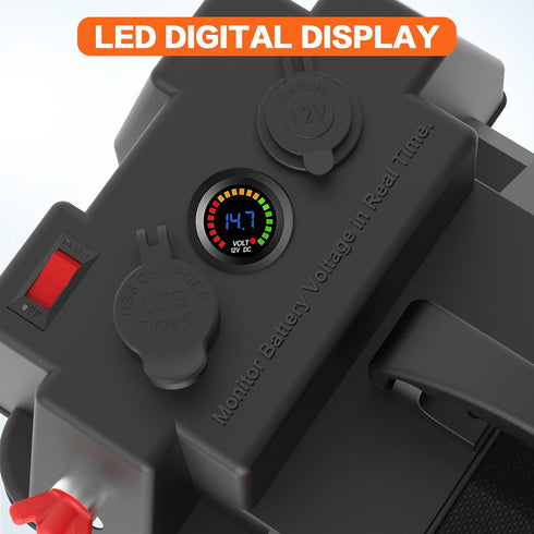 IZTOSS 12 V-24 V Universal LED Display Digital Voltmeter Measure Voltage 7-28 V with Low Voltage Alarm Car Motorcycle Auto Truck...