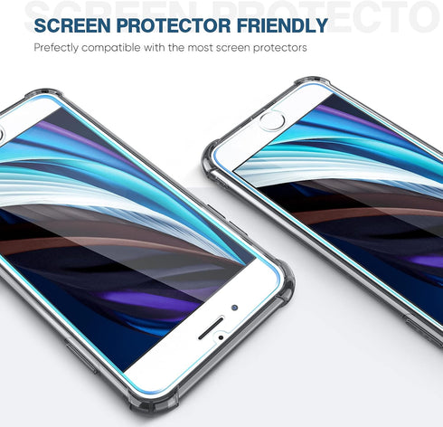 ORIbox iPhone SE 3/2 Case with 4 Corners Shockproof Protection, Black Case for iPhone 8/7, Men, Women & Kids...