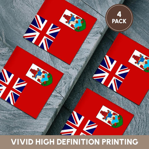 3dRose cst_28228_3 Bermuda Flag-Ceramic Tile Coasters, Set of 4...
