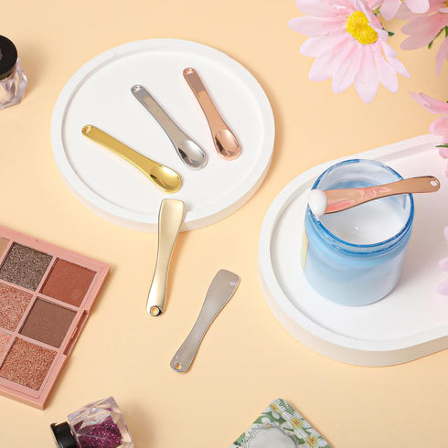 Giantree 6 Pcs Metal Makeup Spatula, Skin Care Makeup Spoons Mini Face Spatula Skincare Applicator for Beauty Cosmetics Lotion Mask Creams Stick T...