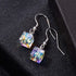 Austrian Crystal Cube Drop Dangle Earrings for Women Fashion 14K Gold Plated Hypoallergenic Jewelry...