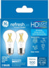 GE Refresh LED Light Bulbs, 60 Watt, Daylight, A15 Celling Fan Bulbs, Clear Finish (2 Pack)...