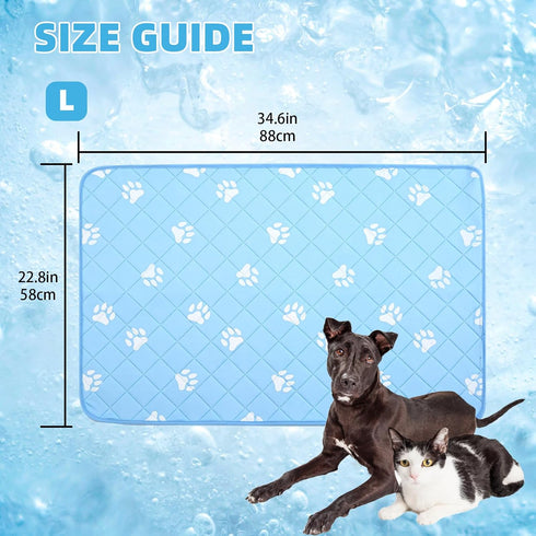 PUPTECK Upgraded Dog Cooling Mat Ice Silk Self Cool Pad for Small Medium Large Dogs and Cats, Non-slip Pet Bed for Summer or Hot Days Sleeping, Wa...