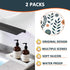 2PCS Bathroom Vanity Tray, 7.9” Silicone Floral Pattern, Elegant Organizer for Kitchen Countertop, Bedside, Toiletries, Soap Dispenser, Jewelries,...