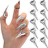 Hicarer Finger Claws Rings Full Finger Set Retro Metal Nail Punk Rock Fingernail Armor Gothic Talon Fingertip Claw for Cosplay Nail Art Holiday Pa...