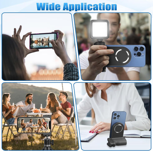 Magnetic Camera Handle Bluetooth Bracket - for Magsafe Tripod Mount Smartphone Camera Grip Holder Stand with 1/4 Screw Cold Shoe Bluetooth Wireles...