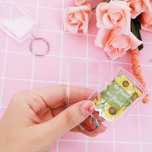 10PCS Acrylic Photo Picture Keychains Blank Photo Keyrings Double Sided Picture Holder With Split Ring Clear Personalised Diy Craft Art Projects P...