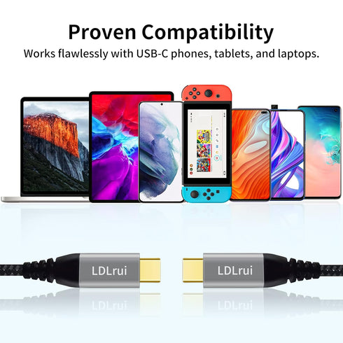 USB C to USB C Monitor Display Cable 6FT, 20Gbps Data Transfer 100W Fast Charge 4K Video Output USB3.2 Gen 2×2 Cable for MacBook, iPad, iPhone 15 ...