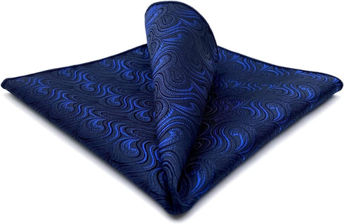 S&W SHLAX&WING Navy Pocket Square for Suit Silk Handkerchief XL...