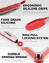 Anaeat Non-Stick Silicone Locking Tong Set of 3 - Stainless Steel 7", 9" and 12" Kitchen Food Tongs with Non-Slip Silicone Tips and Grip for Cooki...
